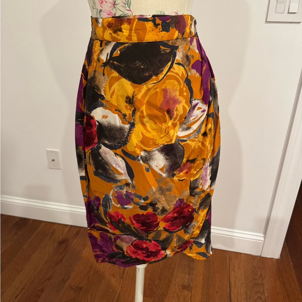 MaxMara Floral Silk Skirt